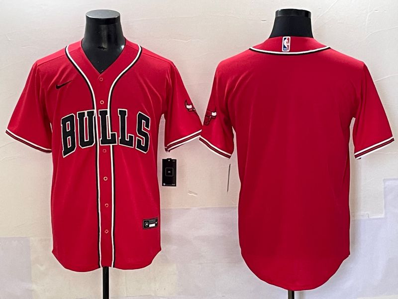 Men 2025 Chicago Bulls Blank Red Joint Name Nike NBA Jersey style 1